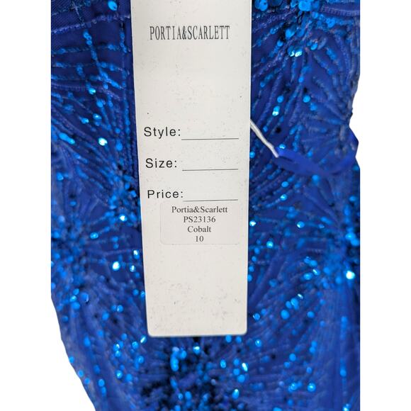 Portia & Scarlett PS23136 Cobalt Sequin Mini Dress Size 10 Prom Homecoming NWT - Picture 4 of 6